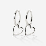 Melting Heart Hoop Set Medium Silver