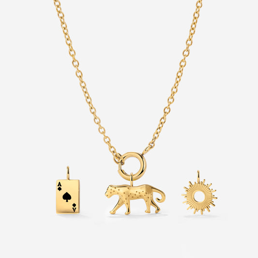 Classic Chain Charm Necklace Set