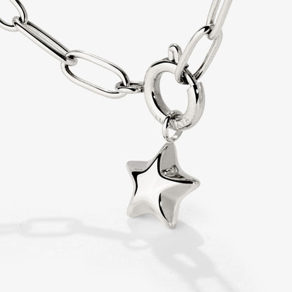 Nova Oval Links Necklace Set Silver