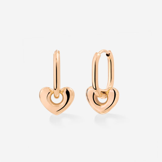 Phat Heart Oval Hoop Set Baby Rose Gold