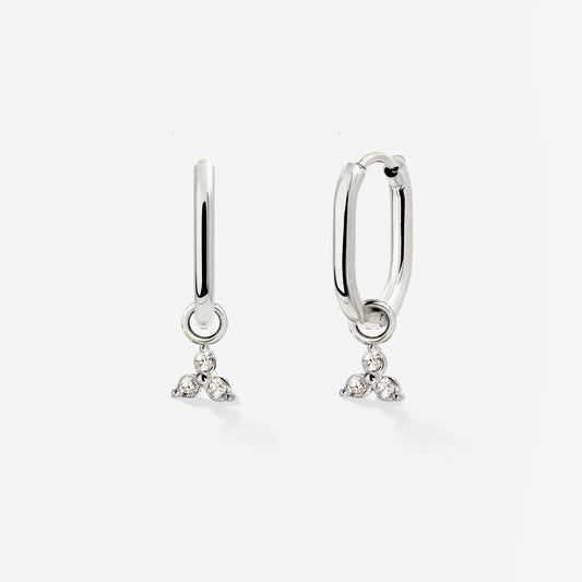 Rayos Oval Hoops Baby Silver