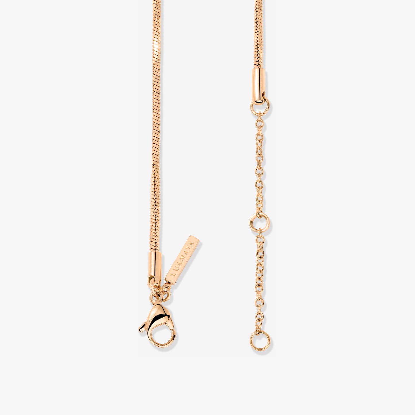 Squared Snake Chain Necklace Rose Gold