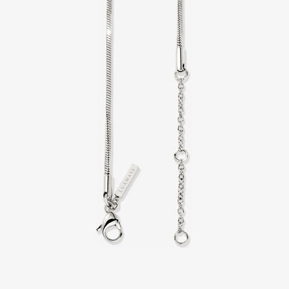 Squared Snake Chain Necklace Silver