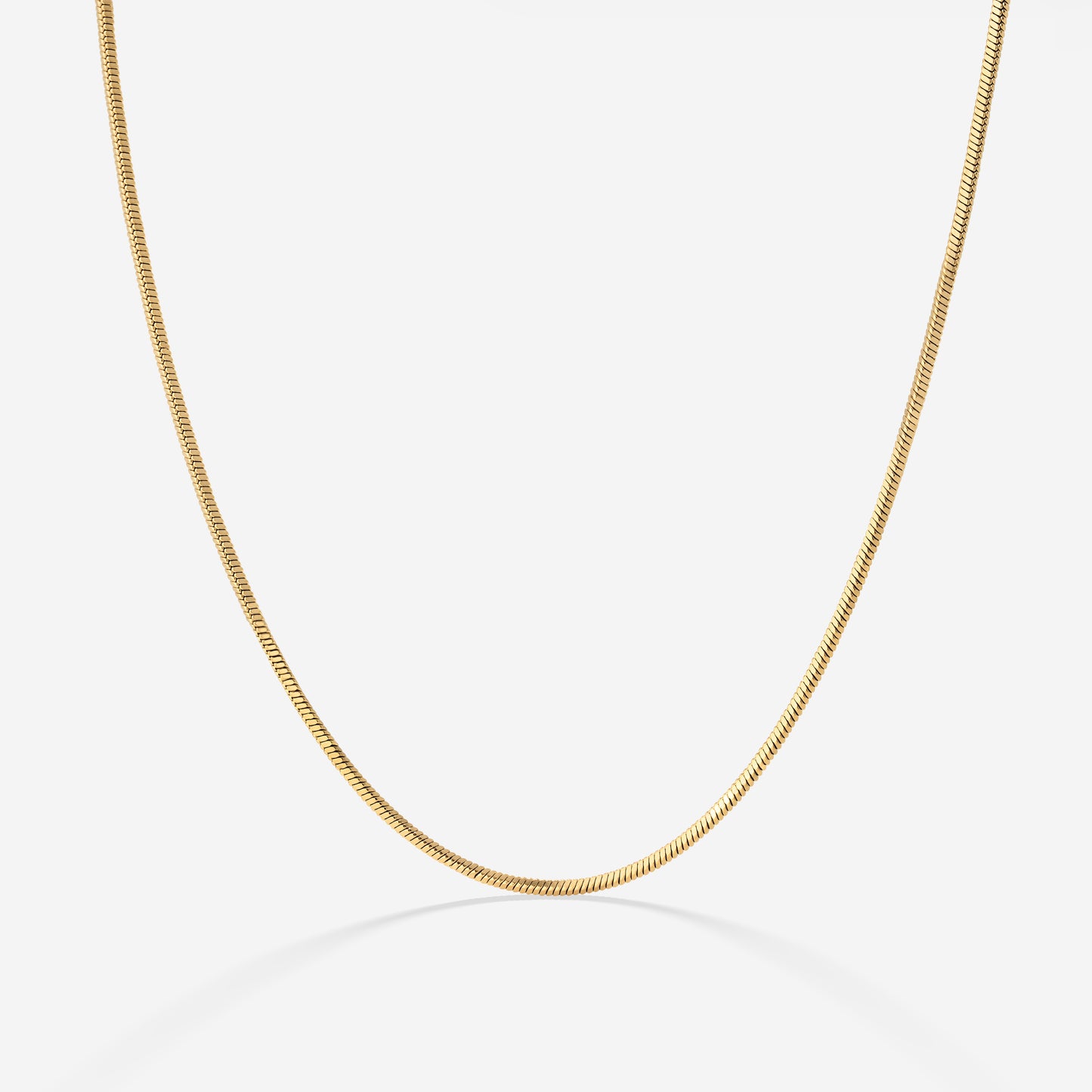 Squared Snake Chain Necklace Gold