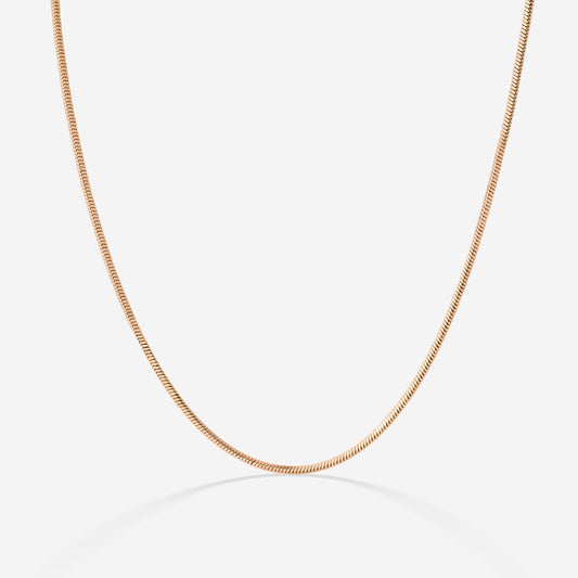 Squared Snake Chain Necklace Rose Gold