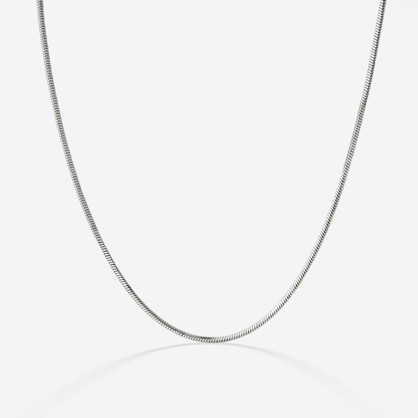 Squared Snake Chain Necklace Silver