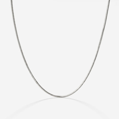 Squared Snake Chain Necklace Silver