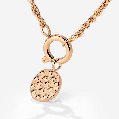 Starry Skies Rope Chain Necklace Set Rose Gold