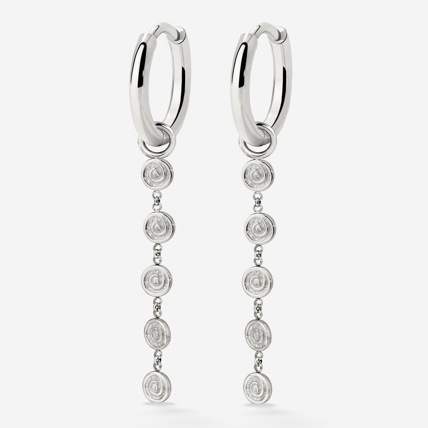 Sweet Swirl Hoop Set Small Silver