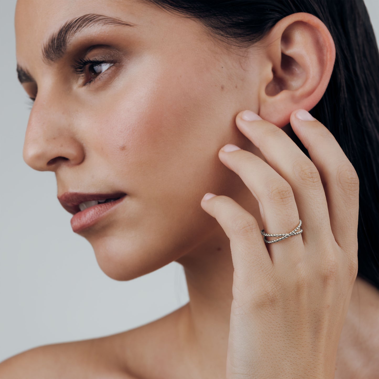 Twisted Ring Duo Silber