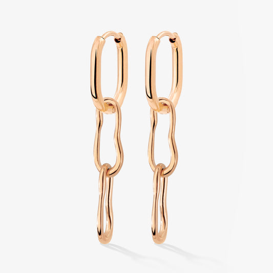 Blending Duo Oval Hoop Set Baby Rose Gold