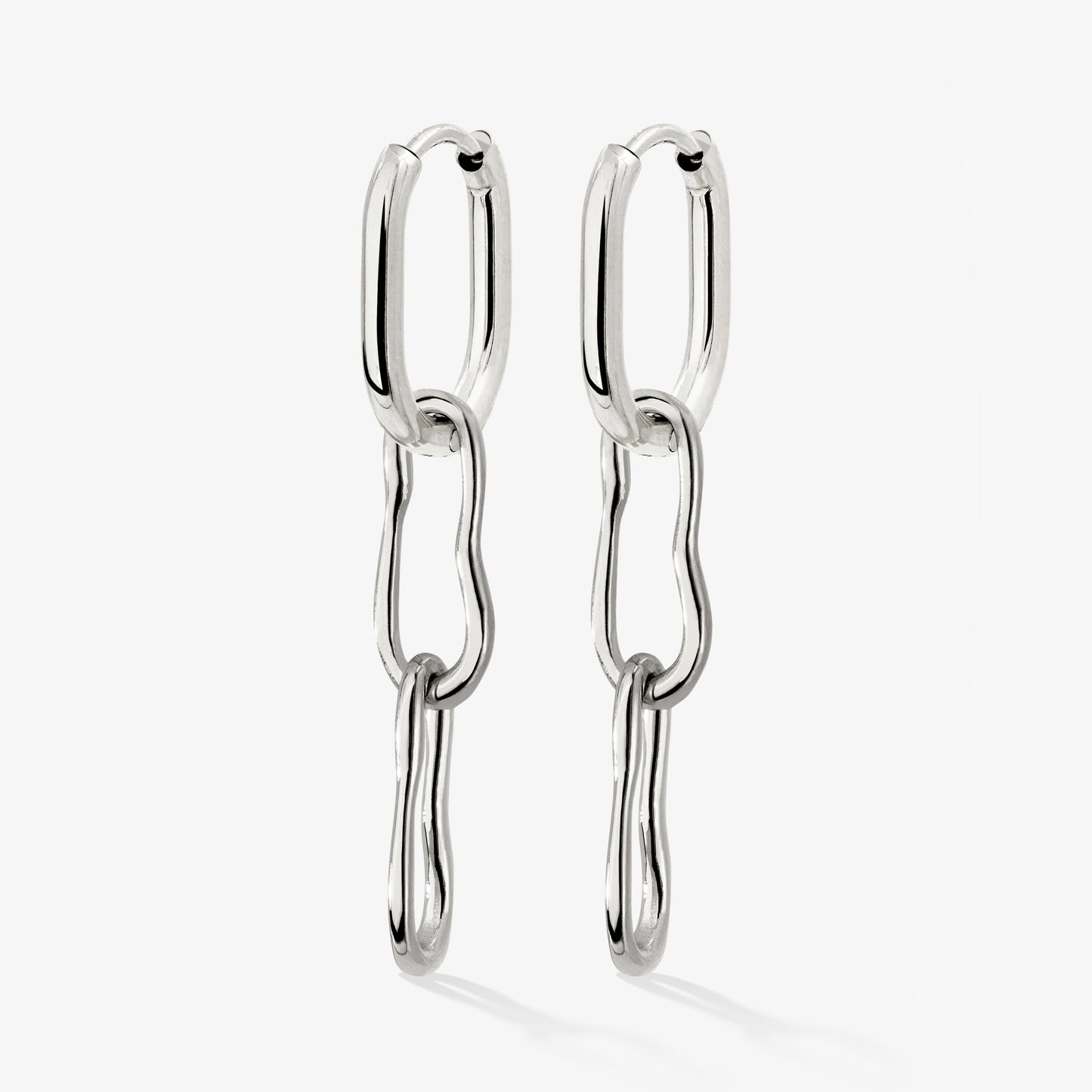 Blending Duo Oval Hoop Set Baby Silver