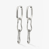 Blending Duo Oval Hoop Set Baby Silver