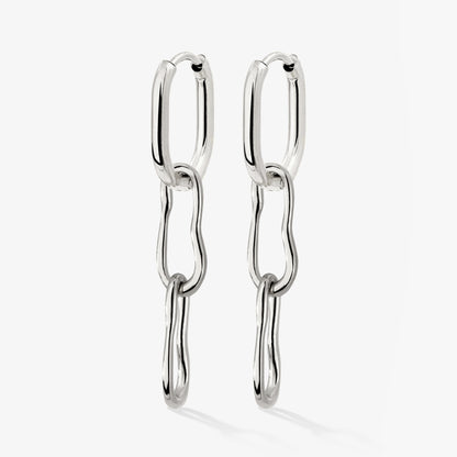 Blending Duo Oval Hoop Set Baby Silver