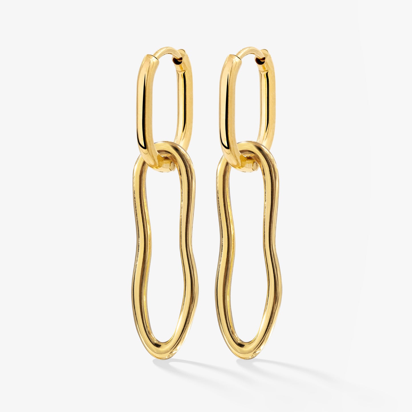 Blending Shapes Oval Hoop Set Baby Gold