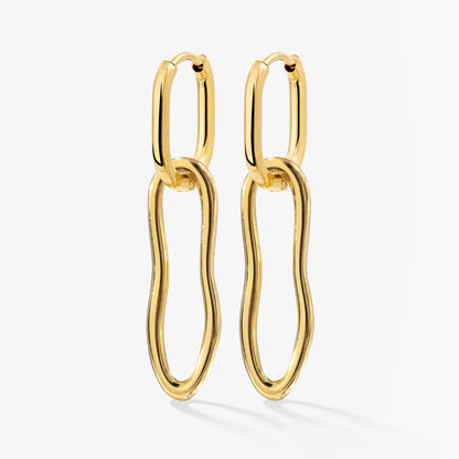 Blending Shapes Oval Hoop Set Baby Gold