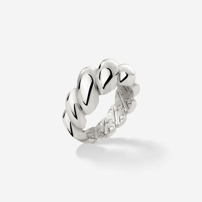 Bold Twist Ring Silver