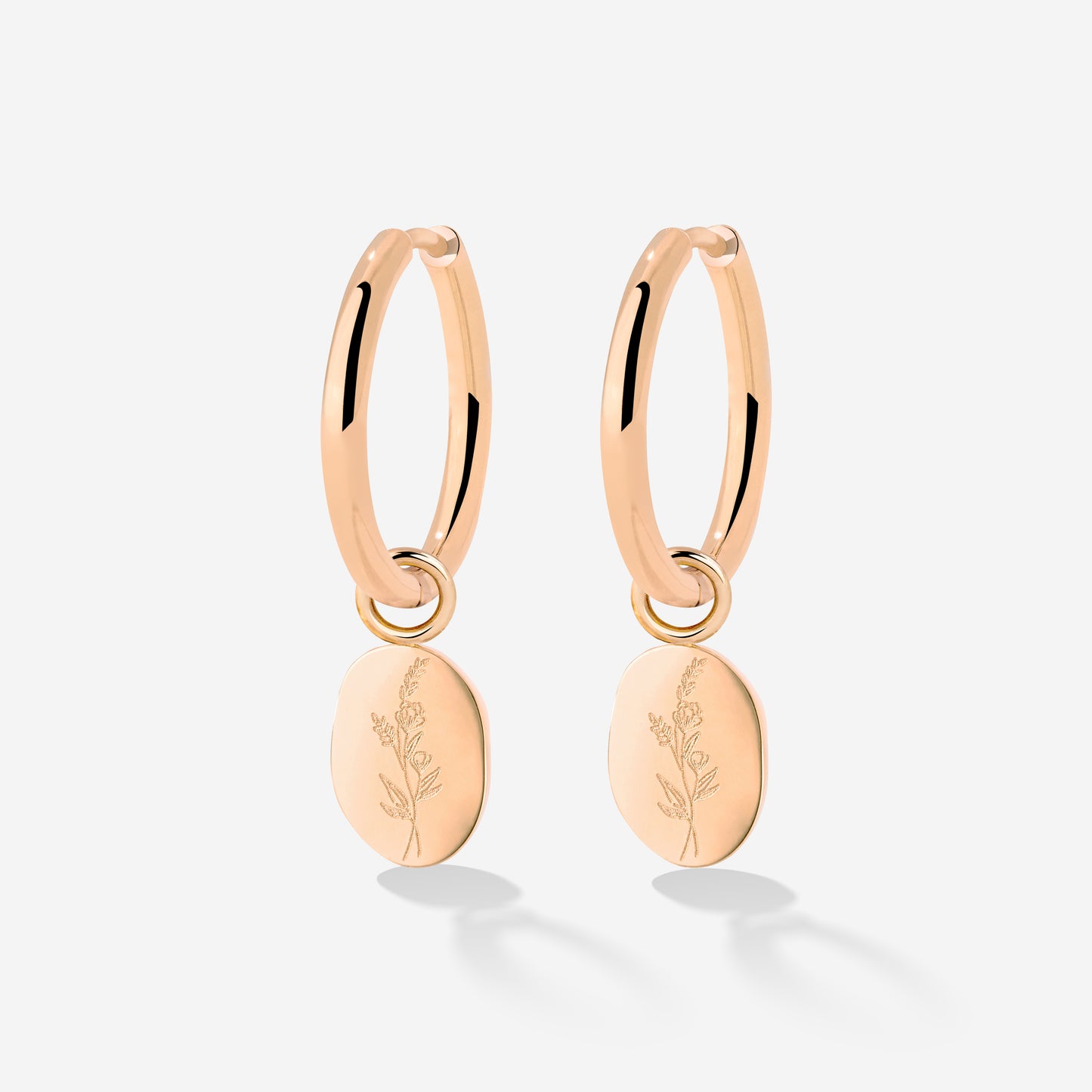 Bouquet Coin Hoop Set Medium Rose Gold