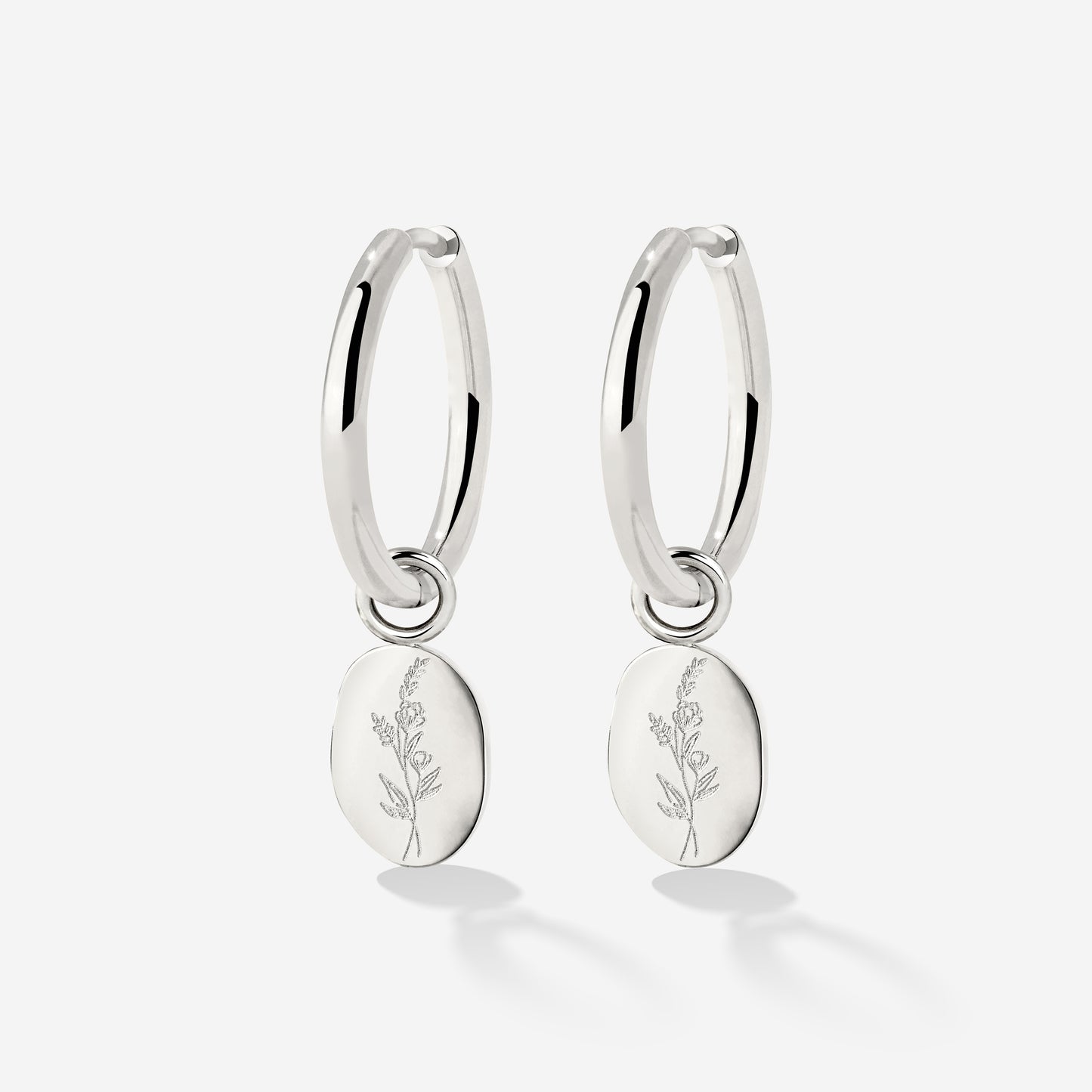 Bouquet Coin Hoop Set Medium Silver