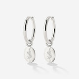 Bouquet Coin Hoop Set Medium Silver