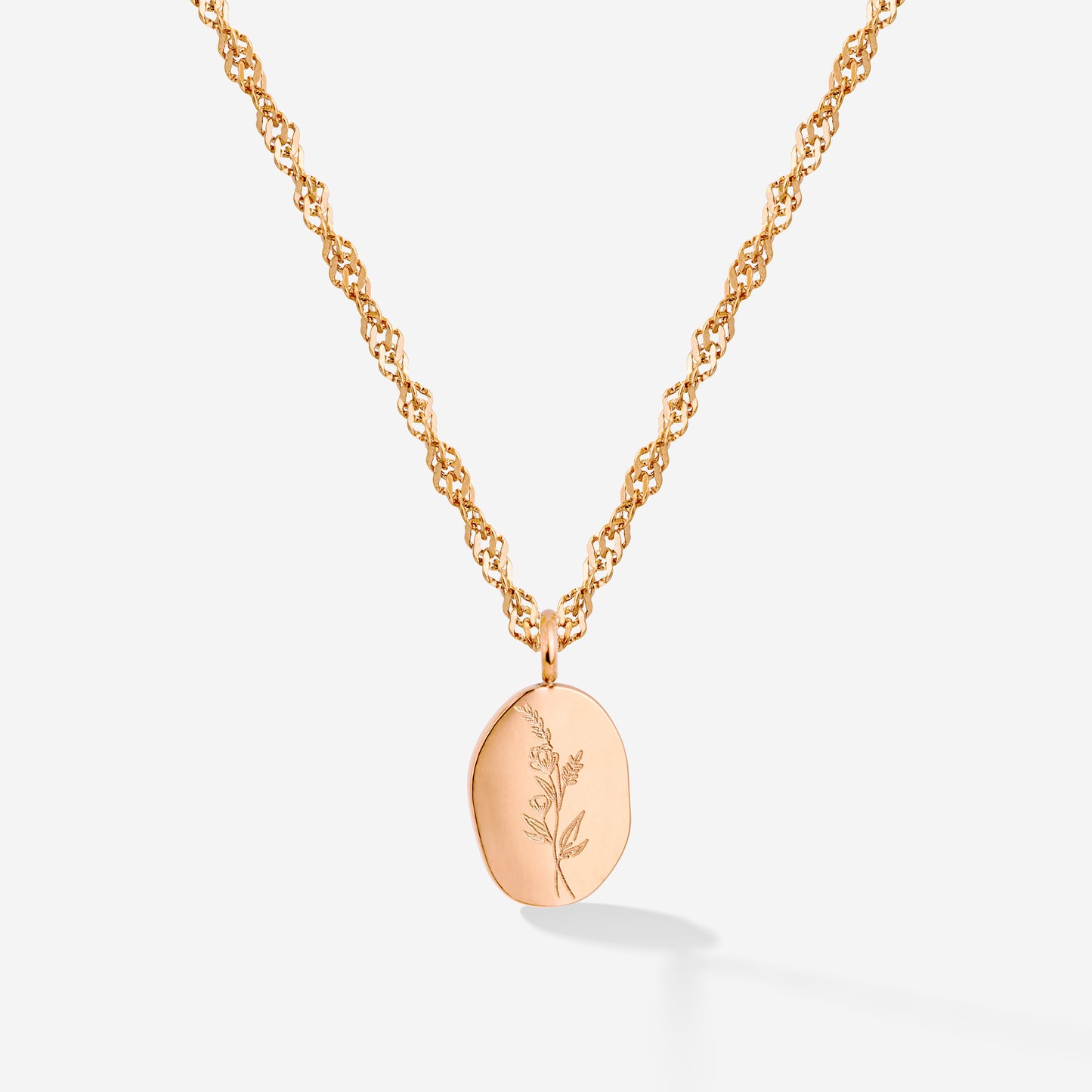 Bouquet Coin Necklace Rose Gold