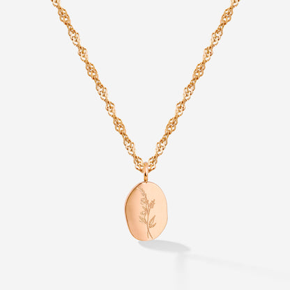 Bouquet Coin Necklace Rose Gold