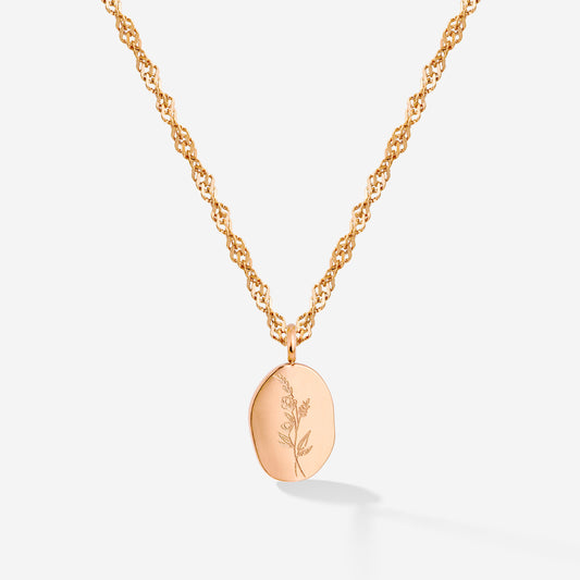 Bouquet Coin Necklace Rose Gold
