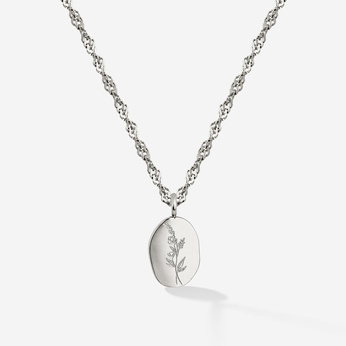 Bouquet Coin Necklace Silver