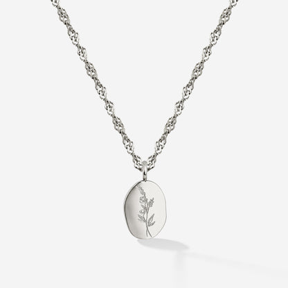 Bouquet Coin Necklace Silver
