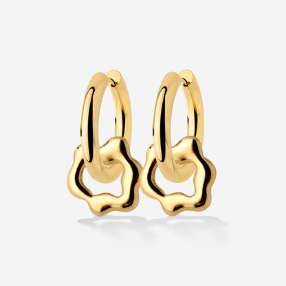 Chunky Melting Donut Hoop Set Medium Gold