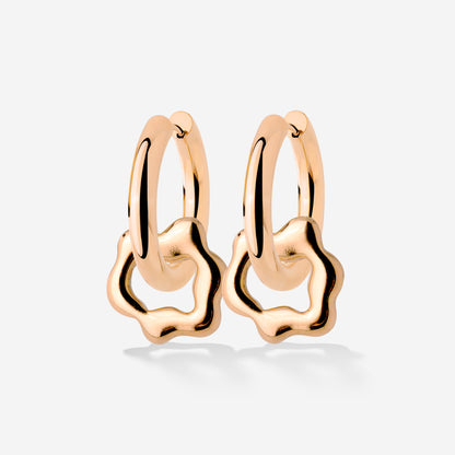 Chunky Melting Donut Hoop Set Medium Rose Gold