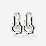 Chunky Melting Donut Hoop Set Medium Silver