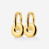 Chunky Sleek Donut Hoop Set Medium Gold