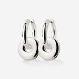 Chunky Sleek Donut Hoop Set Medium Silver