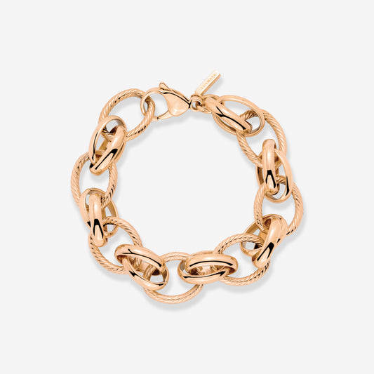 Chunky Twisted Links Bracelet Rose Gold