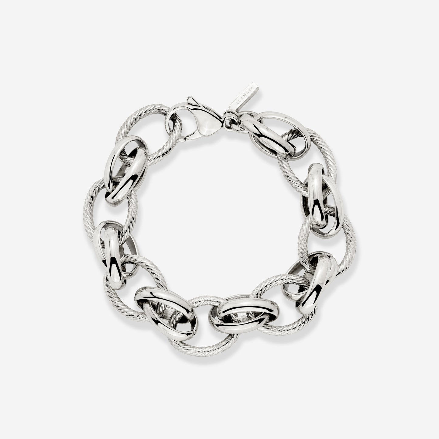 Chunky Twisted Links Bracelet Silver