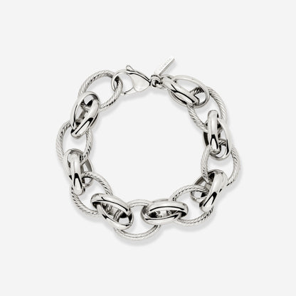 Chunky Twisted Links Bracelet Silver