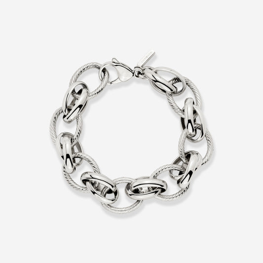 Chunky Twisted Links Bracelet Silver