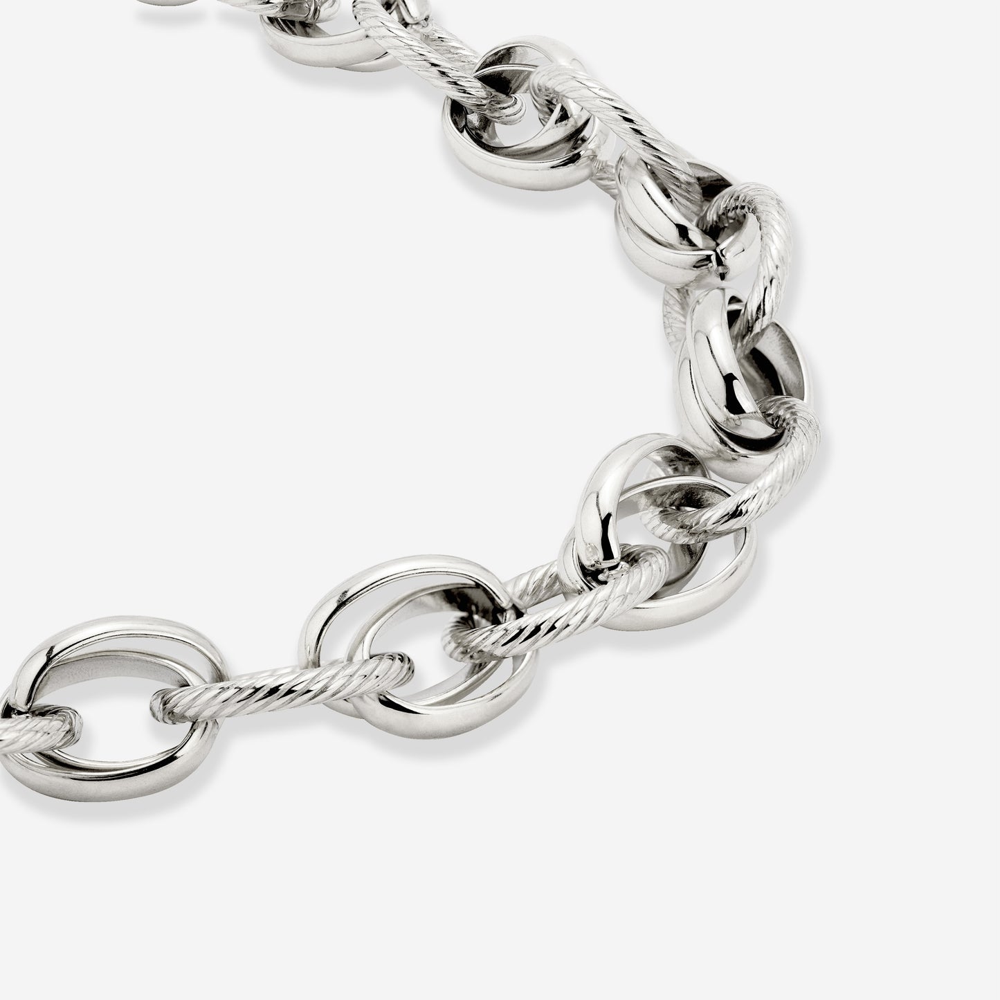 Chunky Twisted Links Necklace Silver