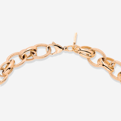 Chunky Twisted Links Necklace Rose Gold