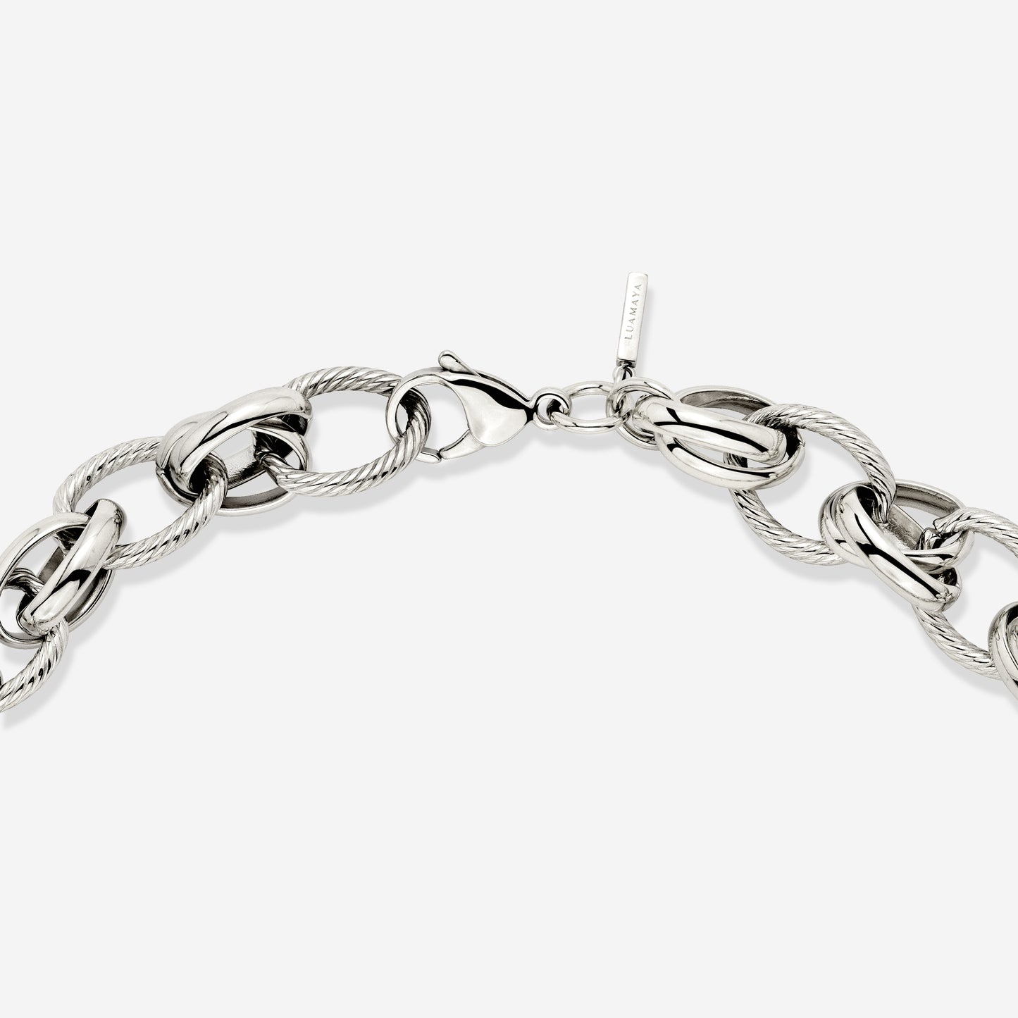 Chunky Twisted Links Necklace Silver