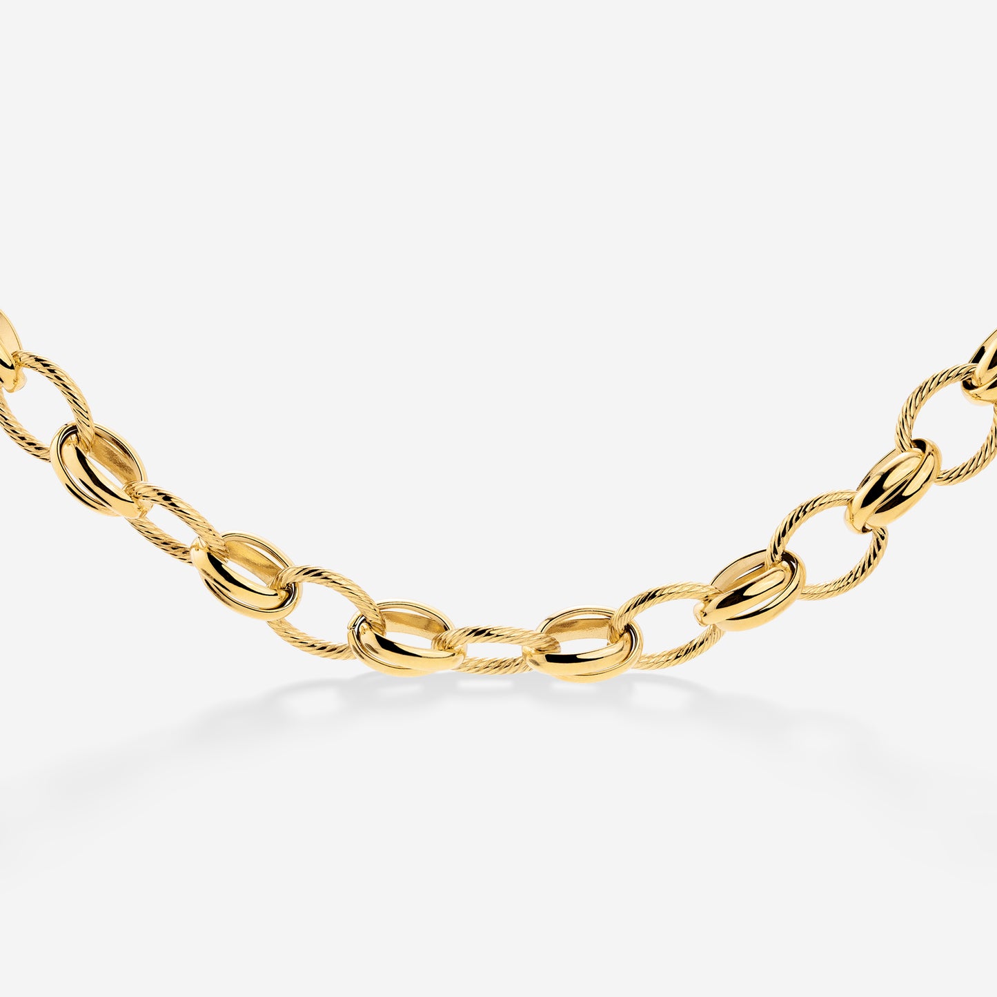 Chunky Twisted Links Necklace Gold