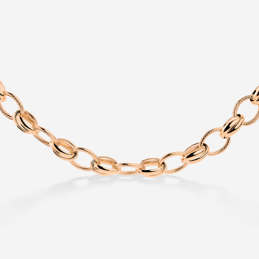 Chunky Twisted Links Necklace Rose Gold