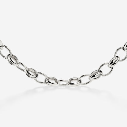 Chunky Twisted Links Necklace Silver