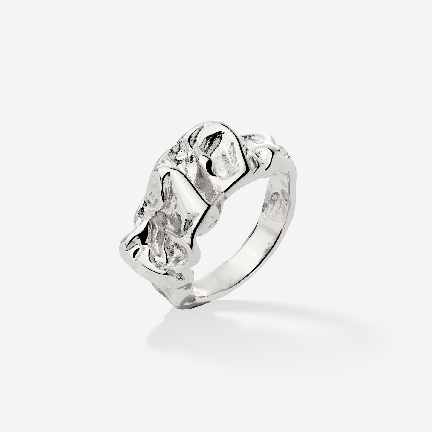Crinkled Ring Silver
