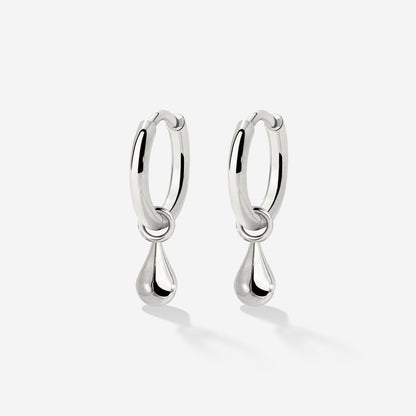 Drop it Hoop Set Small Silver
