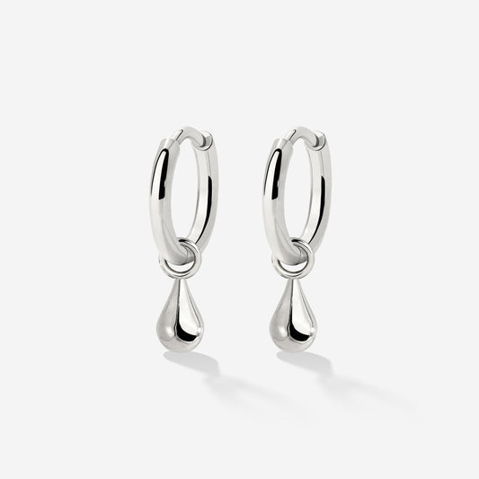 Drop it Hoop Set Small Silver
