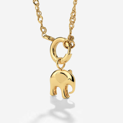 Elephant Singapore Chain Necklace Set Gold