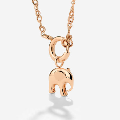 Elephant Singapore Chain Necklace Set Rose Gold