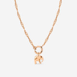 Elephant Singapore Chain Necklace Set Rose Gold